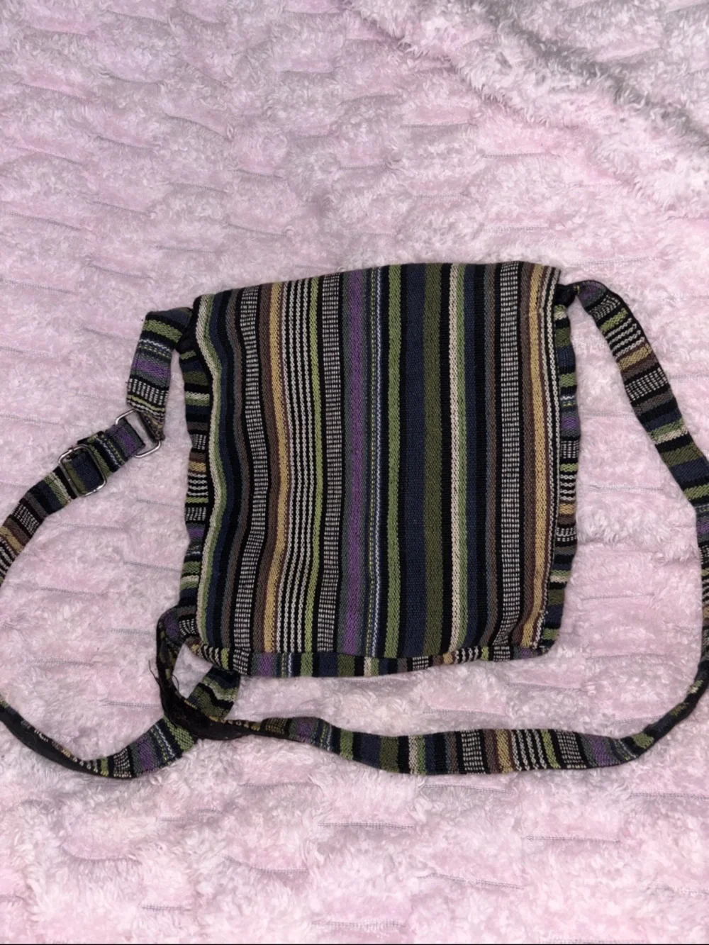 US S Shepherd Striped Green Multi Crossbody Bag